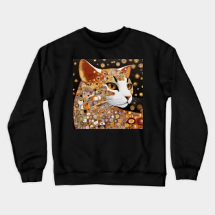 Klimt Cat with Almond Eyes Crewneck Sweatshirt